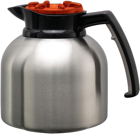 Service Ideas BNP19DL Brew 'N' Pour Carafe, 1.9 Liter Capacity, 6-1/2" x 8-1/2" x 7-3/4"H, Orange Brew-Thru Lid (Case of 6)