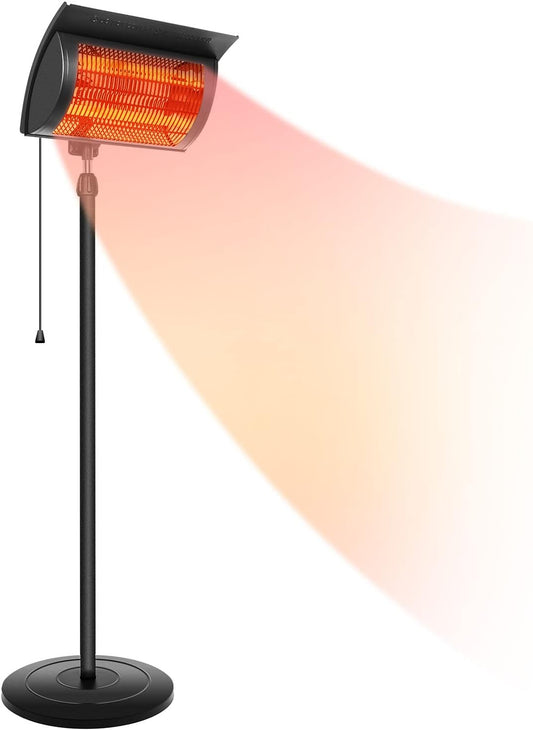 Simple Deluxe, Standing Patio Outdoor Heater for Balcony, Courtyard, With Overheat Protection, 750W\/1500W