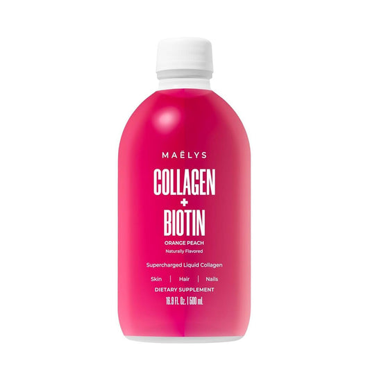 MAËLYS Super Charged Liquid Collagen for Women - Collagen Peptides Supplement with Biotin for Hair, Skin and Nails - Liquid Hydrolyzed Collagen Peptides
