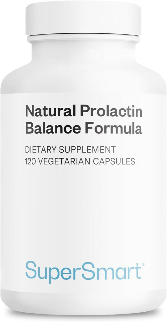 Supersmart - Natural Prolactin Balance Formula - with p5p Vitamin B6, Maca Root, Ashwagandha | Gluten Free - 120 Vegetarian Capsules
