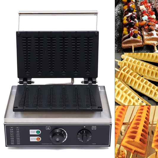 6-Cavity Waffle Maker – Non-Stick, Adjustable Temperature & Timer, 1550W Power, Stainless Steel Construction – Perfect for Homemade Crispy Stick Waffles, Easy to Clean, Ideal Gift