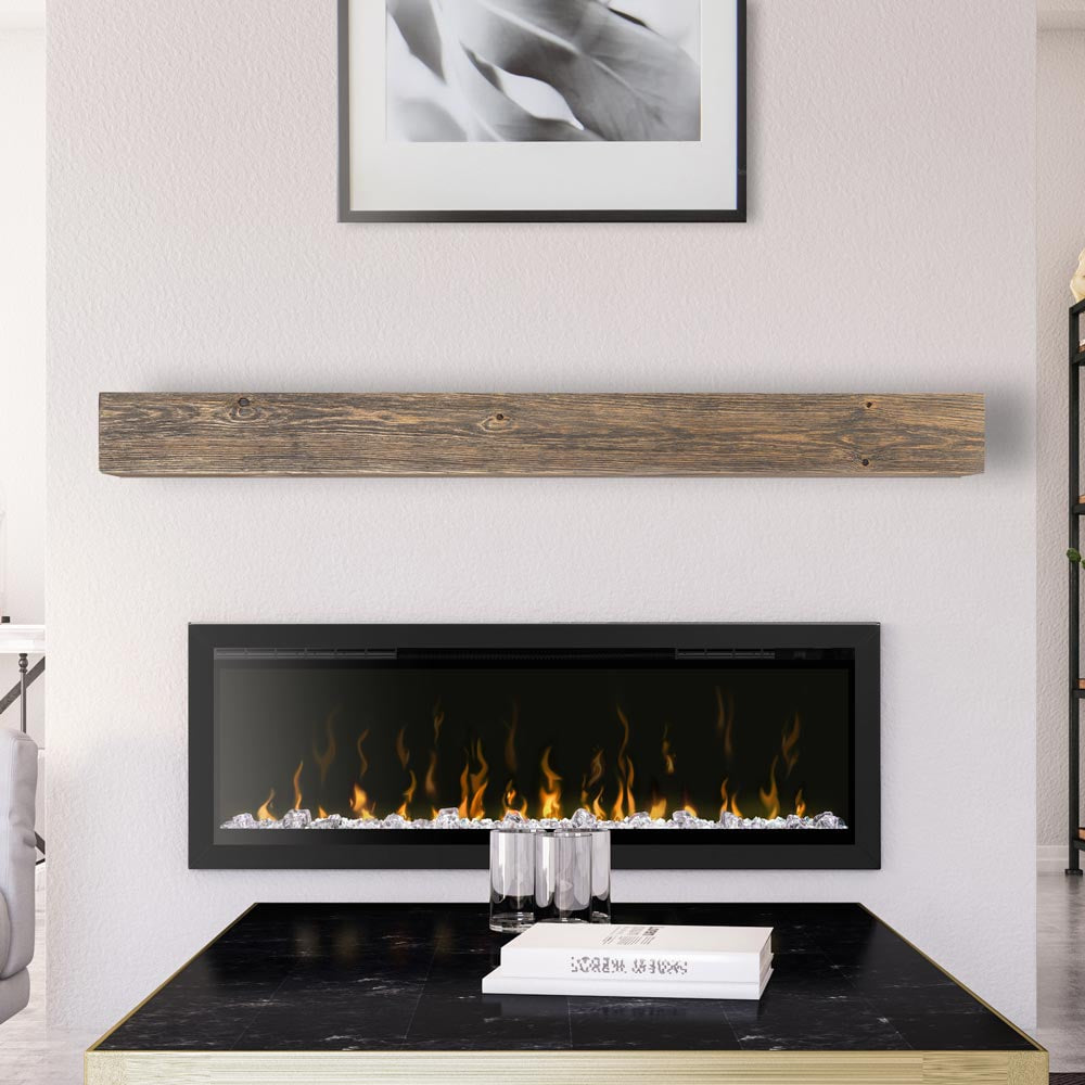 Mantels Direct 60-in W x 6-in H x 8-in D Driftwood Pine Hollow Rustic Fireplace Mantel VAIL-60-6-DRFT