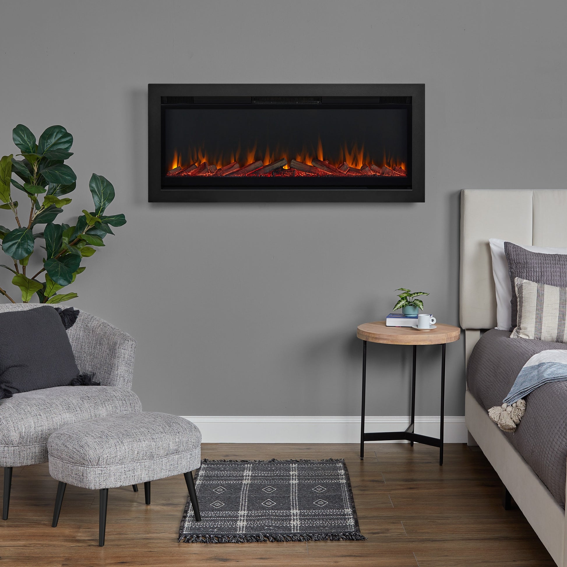 Real Flame 46.5-in Black Electric Fireplace Insert 5555