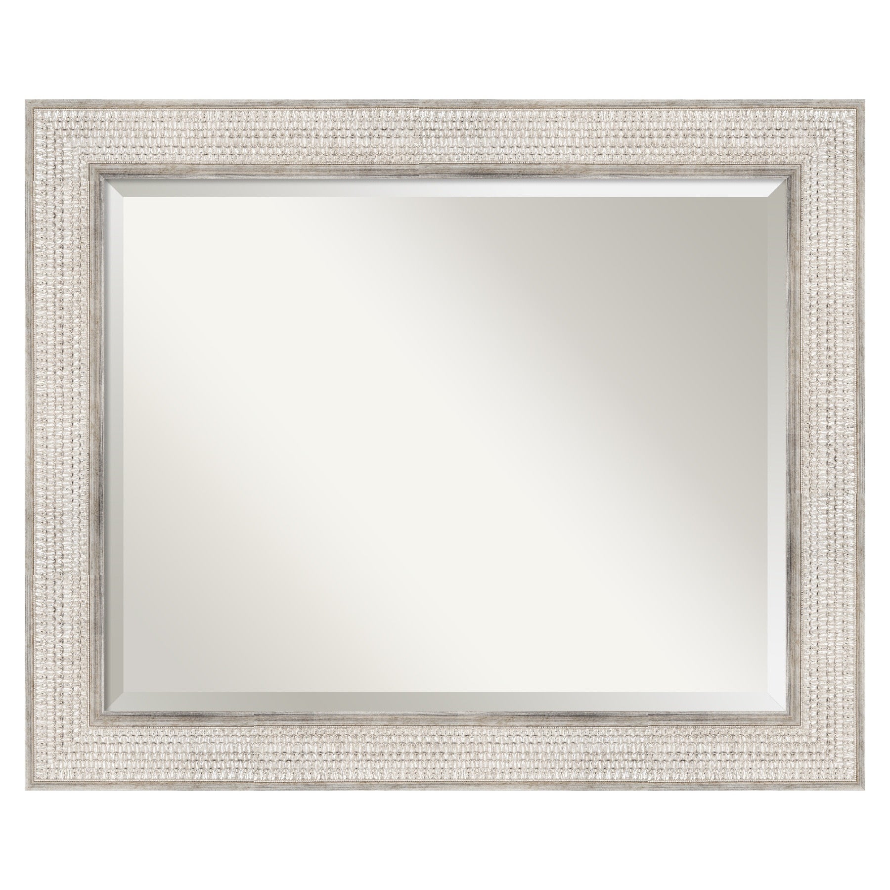 Amanti Art Trellis Silver Frame 34-Inches W x 28-Inches H Rectangle Trellis Silver Framed Vanity Mirror