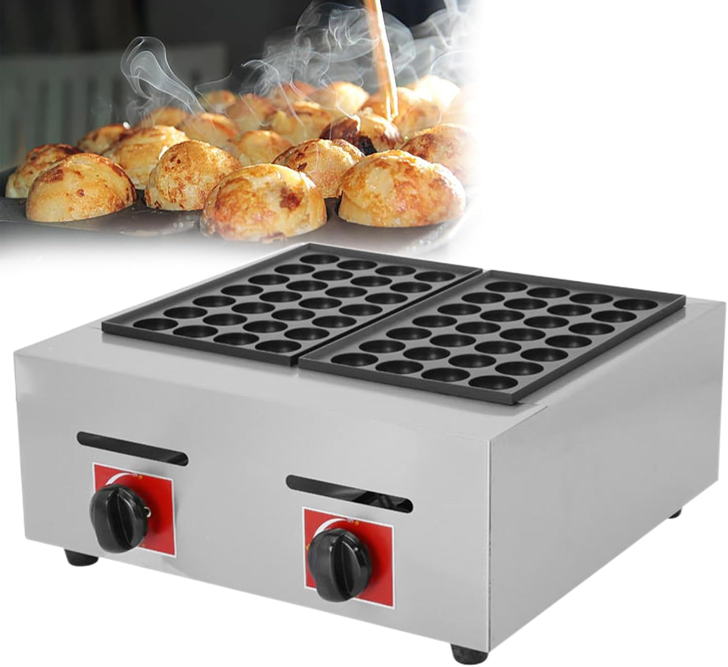 Commercial Mini Dutch Pancake Maker, Non-stick Dorayaki & Poffertjes Grill, Stainless Steel, Breakfast & Snack Maker, Perfect for Desserts & Treats, Easy to Use