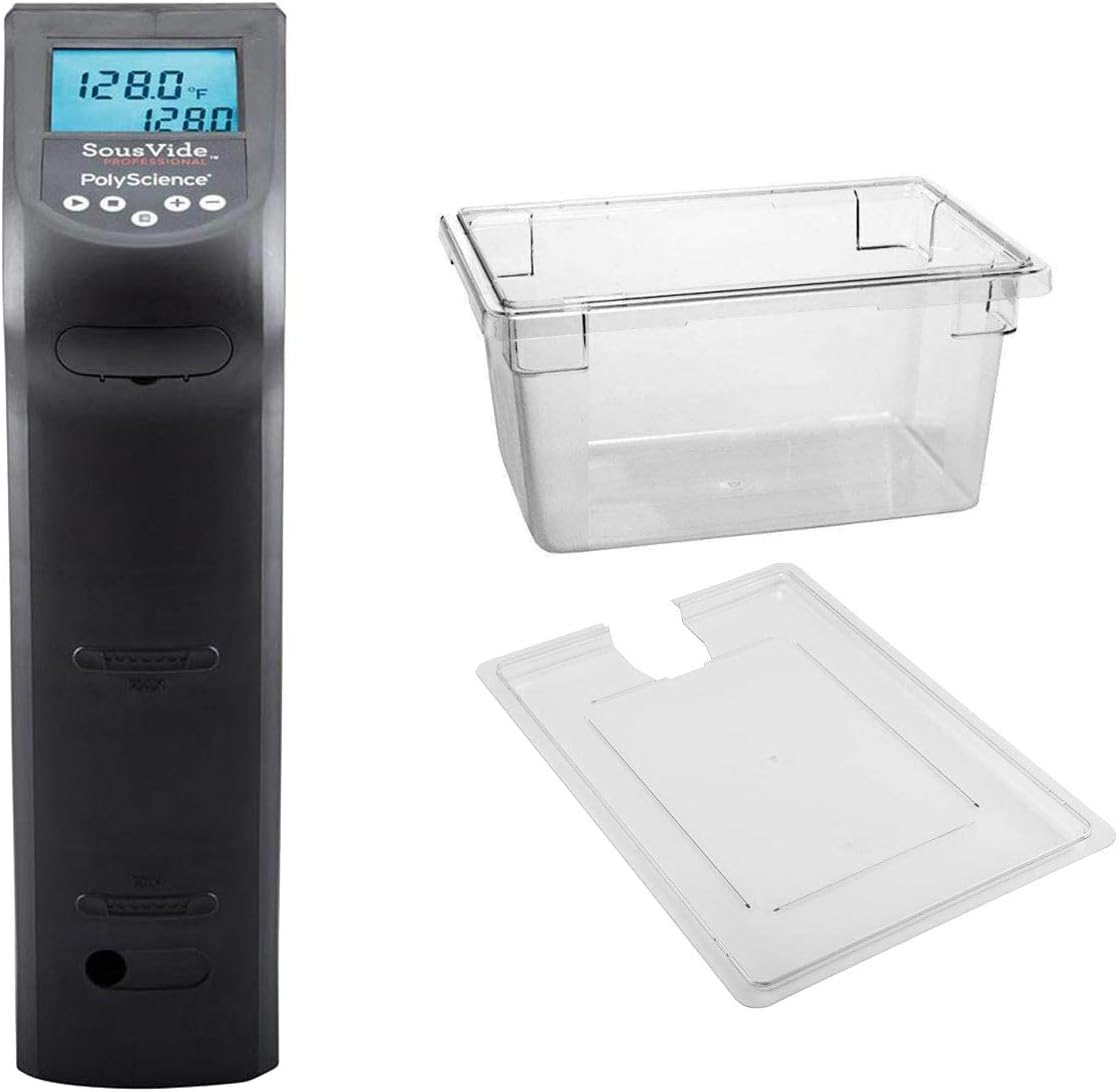 PolyScience CREATIVE Series Sous Vide Immersion Circulator Bundle with PolyScience 18-Litre Culinary Polycarbonate Tank and Lid - Black