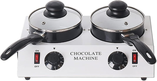Electric Chocolate Cheese Melting Machine, Double-Cylinder Chocolate Melting Machine, PTC Energy-Saving Heating, Adjustable Temperature Control, Can Melt Chocolate, Butter, Cream, Sugar