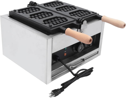 Honeycomb Shaped Waffle Maker Non-stick Waffle Iron Maker with Double-Sided Heating Adjustable Time and Temperature for Homes Cafes Food Stores Restaurants 1400W 110V