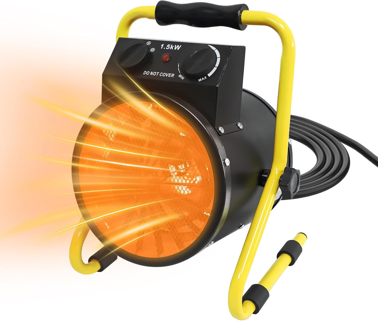 COOS BAY 1500W Portable Electric Space Heater, Outdoor Greenhouse Heater for Grow Tent, Garage, Workshop, Patio, RV \u2013 Radiant Heat, Overheat Protection, IPX4 Water Resistant, 1 Pack, Black