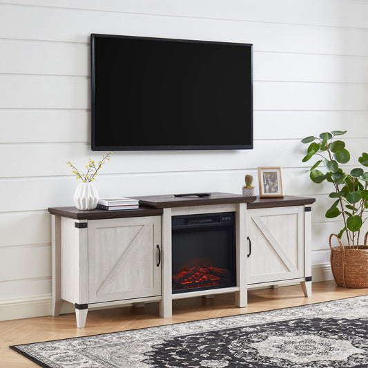 CASAINC 63-in W White TV Stand with LED Electric Fireplace CA-WMTVS015-WHI