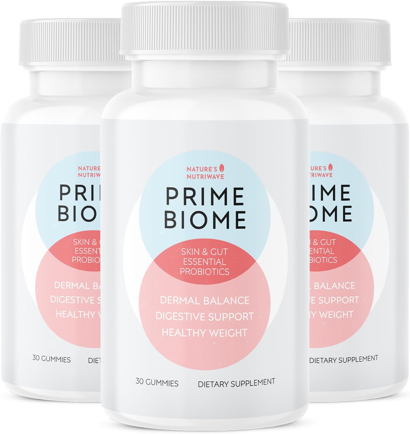 Nature\u2019s NutriWave PrimeBiome Probiotic Gummies \u2013 Plant-Based Blend with Inulin, Lion\u2019s Mane, Ginger & More\u2013 Non-GMO, No Stimulants, GMP Certified \u2013 30 Gummies, 3 Month Supply
