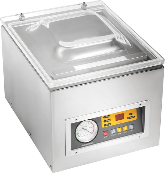 Professional Chamber Vacuum Sealer, Automatic Control,3.5 Cbm\/h,10.2"Sealing Width,Stainless Steel,Food Packaging Machine for Household and Commercial,Industrial Vacuum Machine