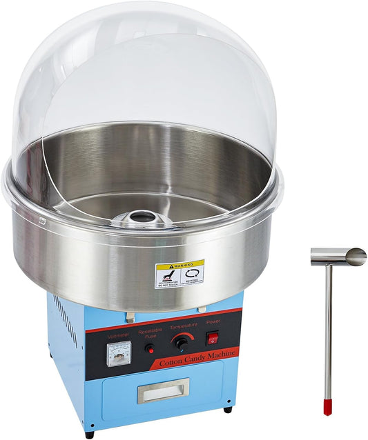 Electric Cotton Candy Machine - 980W Commercial Floss Maker, Stainless Steel Bowl, Sugar Scoop, Drawer, for Home, Carnival, Kids Birthday, Family Party