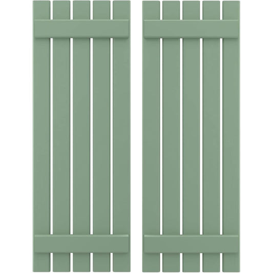 Ekena Millwork 19.5-in W x 62-in H Track Green Board and batten Wood Exterior Shutters ( 2 -Pack )