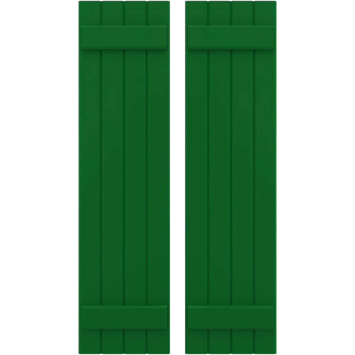 Ekena Millwork 14-in W x 73-in H Viridian Green Paintable/Stainable Board and batten Framed Wood Exterior Shutters ( 2 -Pack )