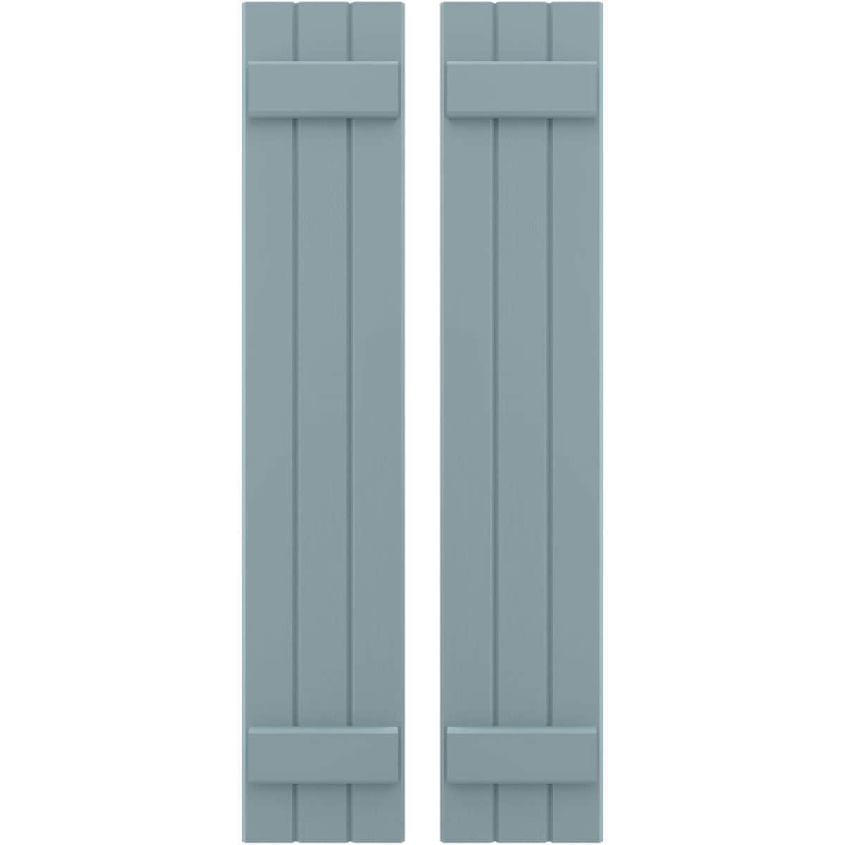 Ekena Millwork 10.5-in W x 78-in H Peaceful Blue Paintable/Stainable Board and batten Framed Wood Exterior Shutters ( 2 -Pack )