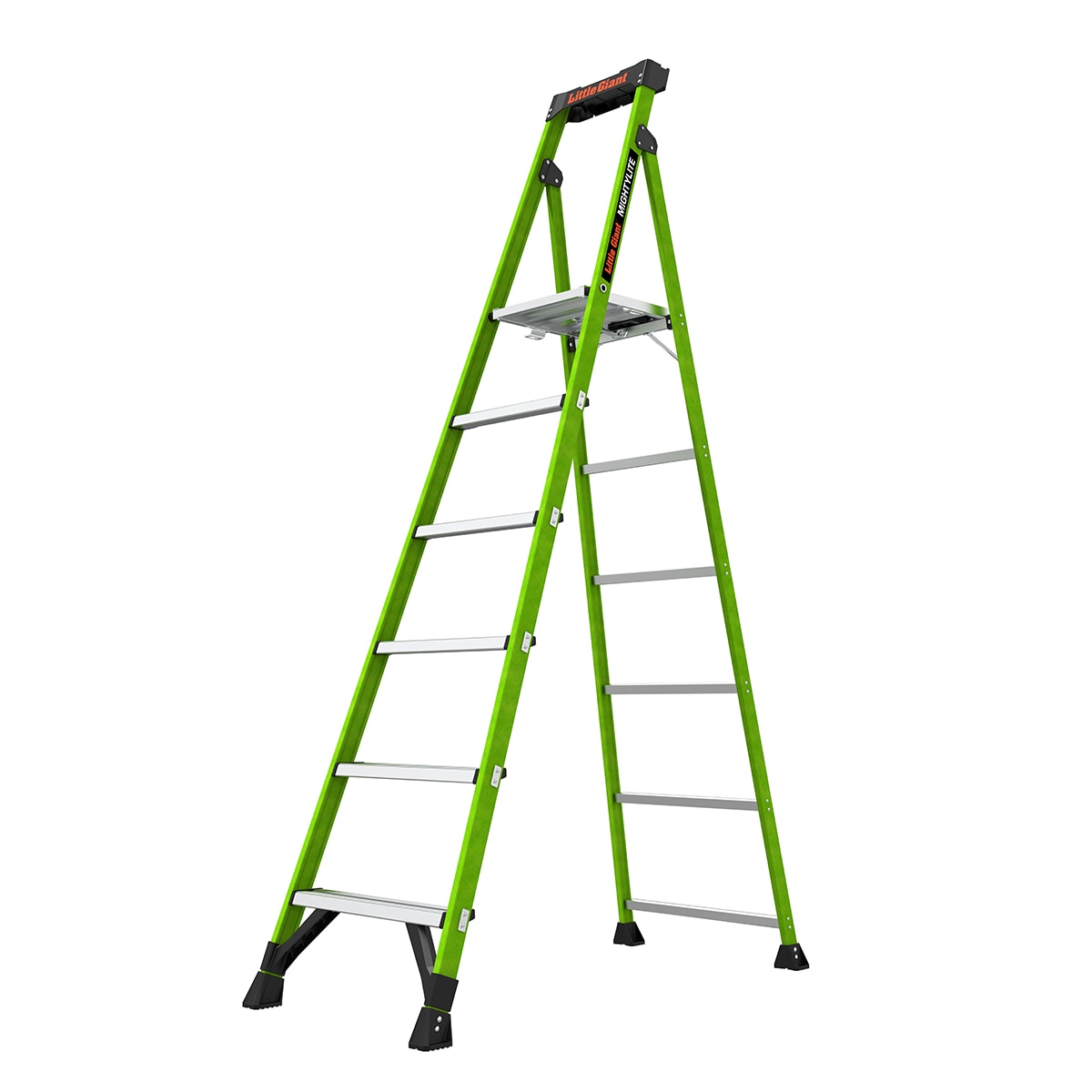 Little Giant Ladders MightyLite 2.0 8-ft ( 12-ft Reach Height ) Fiberglass Type 1A - 300 lbs. Load Capacity Step ladder