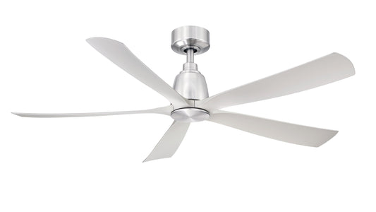 Fanimation Kute5 52-in Brushed Nickel Indoor/Outdoor Smart Ceiling Fan Light Kit Compatible and Remote (5-Blade) FPD5534BN