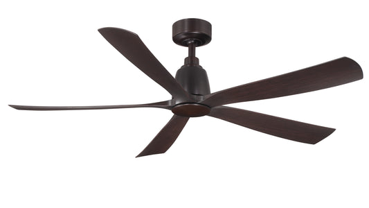 Fanimation Kute5 52-in Dark Bronze with Dark Walnut Blades Indoor/Outdoor Smart Ceiling Fan Light Kit Compatible and Remote (5-Blade) FPD5534DZ
