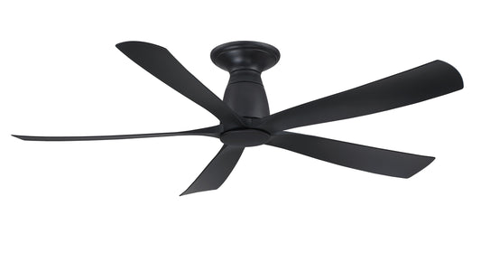 Fanimation Kute5 52-in Black Indoor/Outdoor Flush Mount Smart Ceiling Fan Light Kit Compatible and Remote (5-Blade) FPD5534BL-F