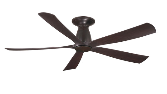 Fanimation Kute5 52-in Dark Bronze with Dark Walnut Blades Indoor/Outdoor Flush Mount Smart Ceiling Fan Light Kit Compatible and Remote (5-Blade) FPD5534DZ-F