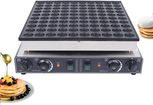 Mini Pancake Maker, 110V Nonstick Dutch Pancake Machine 100Pcs 1.8 Inch Each Poffertje Mini Waffle Pancake Baker