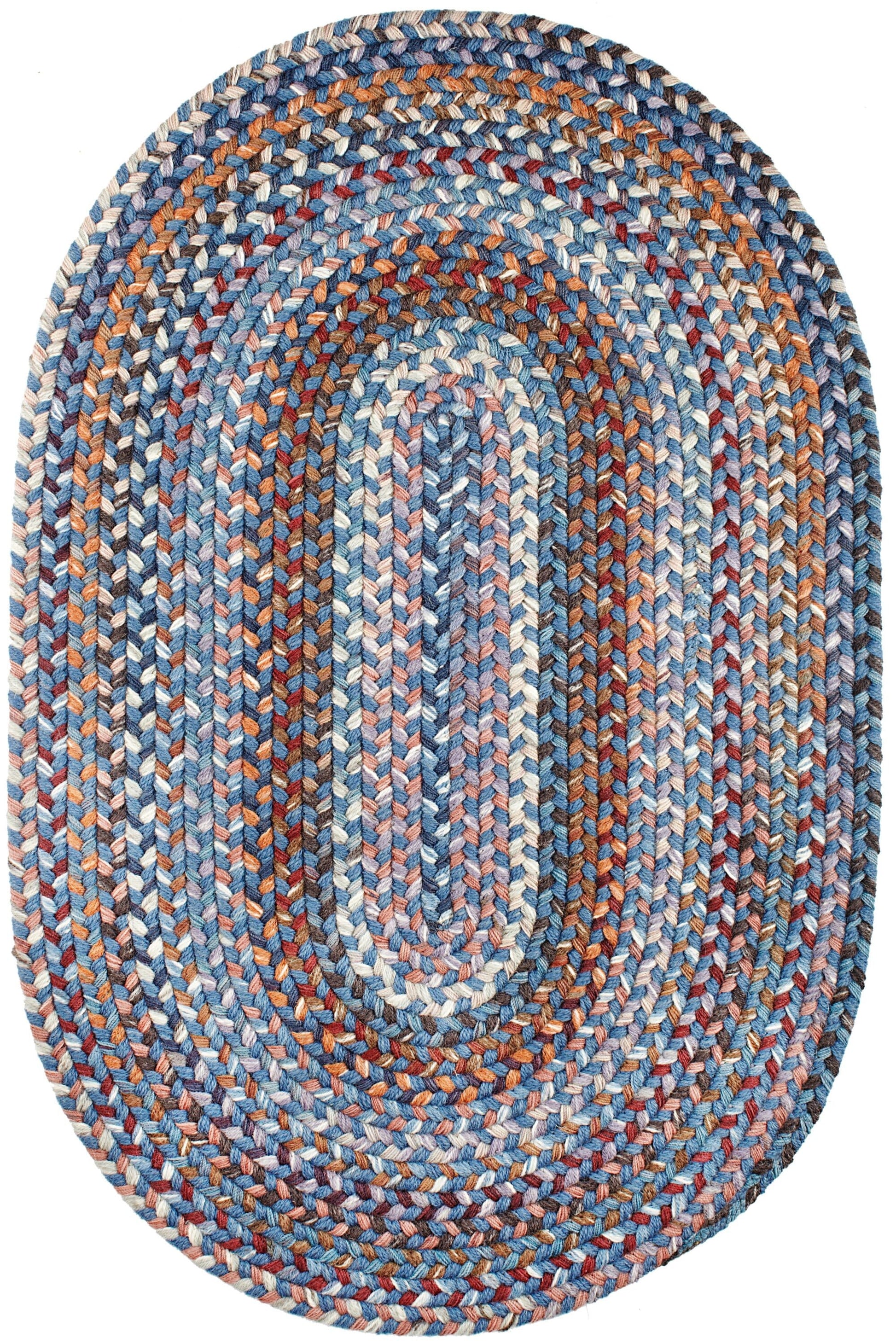 Rhody Rug 7 x 9 (ft) Braided Wool Blue Dragon Oval Indoor Geometric Area rug