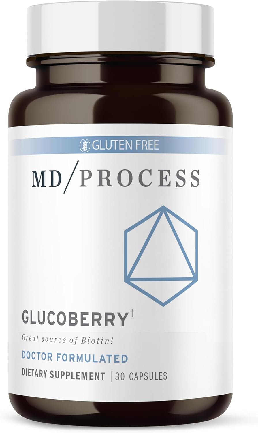 MD Process GlucoBerry Maqui Berry Extract with Chromium Picolinate for Blood Health Support - with Biotin and Gymnema Sylvestre - Doctor Formulated - 30 Capsules