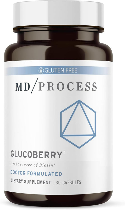 MD Process GlucoBerry Maqui Berry Extract with Chromium Picolinate for Blood Health Support - with Biotin and Gymnema Sylvestre - Doctor Formulated - 30 Capsules