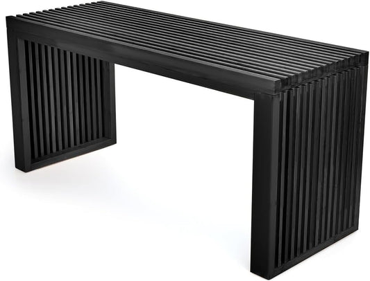 APRTAT Bamboo Dining Bench, 35 inch Farmhouse Decor Indoor Kitchen Table Bench, Entryway Shoe Rack Bench, Outdoor Bench, Solid Bamboo Benches for Living Room, Hallway, Bedroom, Bathroom