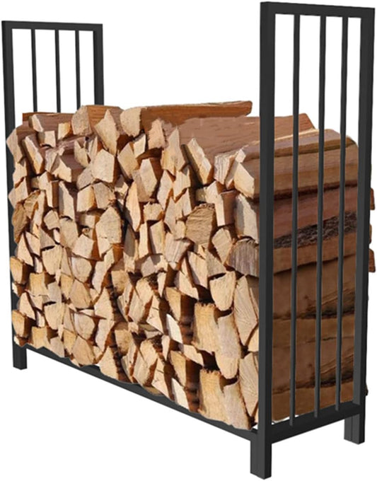 Firewood Rack 8Ft Firewood Rack Outdoor Heavy Duty Log Rack,Home Fireplace Steel Wood Pile Rack Metal Firewood Storage Rack Holder,for Patio Fire Log Stacker Stand Lumber Storage,B,L126*W35*H116CM