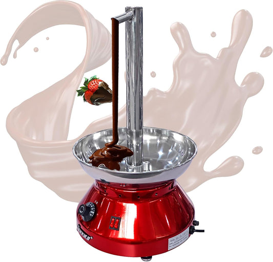 Chocolate Fountain Machine Faucet Model, 306 Stainless Steel Chocolate Waterfall Machine, Electric Chocolate Melting Machine for Nacho Cheese, BBQ Sauce, Ranch(Red)