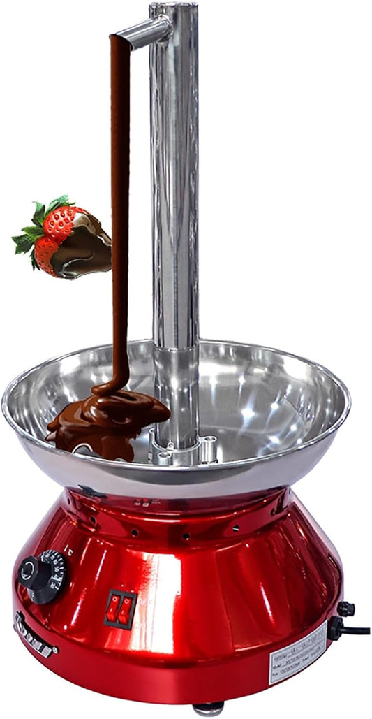 Chocolate Fountain Machine, Faucet Model Chocolate Waterfall Machine with Scraper, Leak-Proof Mat, 1kg Chocolate Sauce, Brush, Leak-Proof Mat for Party, Wedding, Birthday(Red)