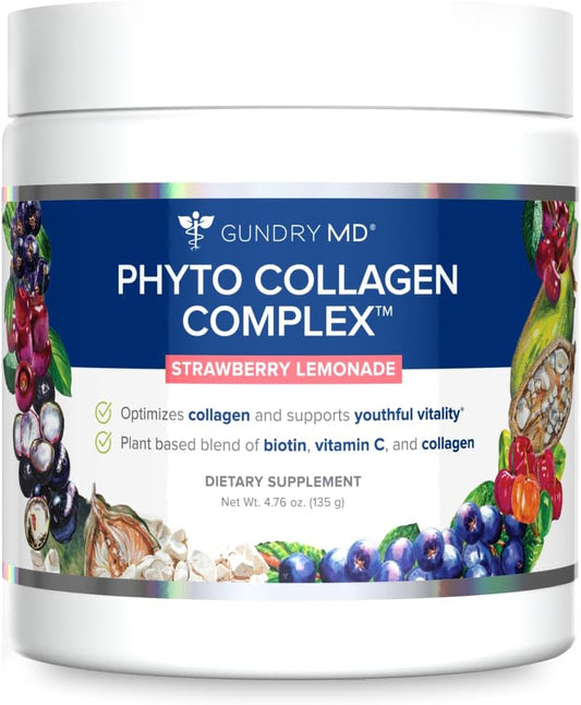 Gundry MD Phyto Collagen Complex, Strength Supporting Multivitamin Powder Supplement with Vitamin C, Amino Acids, and Polyphenols - Strawberry Lemonade (1)