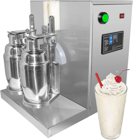 ALDKitchen Electric Milk Tea Shaker | Double Cup Drink Mixer | Stainless Steel | 110V