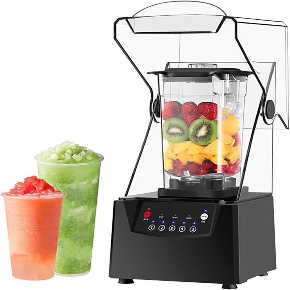 WANGYYDS Super Quiet Commercial Blender with Soundproof Enclosure, Self-Cleaning 4D Blades for Ice Crushing, Commercial Heavy Duty Blender for Ice Crushing, Broken Wall Cooking Machine,2*CrushedCup