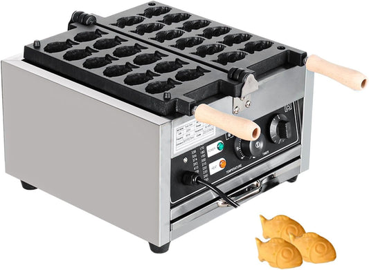 Mini Fish-Shaped Waffle Iron/Taiyaki Waffle Maker/Waffle Maker Shapes/Non-Stick Teflon Coating,50-300℃/122-572℉ Adjustable