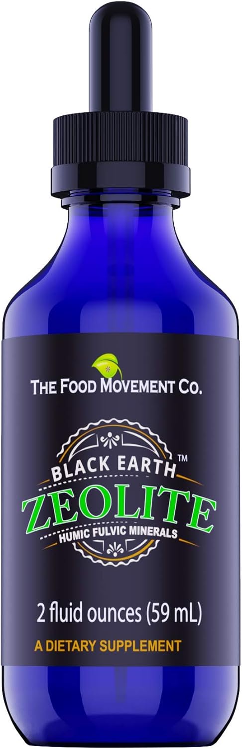 Black Earth Zeolite with Humic Fulvic Acids Trace Minerals for Adults and Kids for Detox, Gut Health and Immune Support - 2oz Liquid Drops Supplement