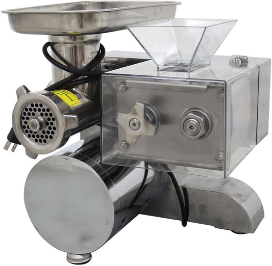 INTSUPERMAI Electric Meat Grinder Cutting Machine Commercial Electric Meat Grinder and Slicer Sausage Stuffer Meat Treasure Grinder 110V 250KG/H with 3.5MM Cutter and 8MM Grinding Plate