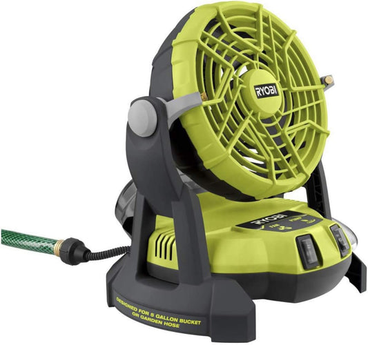 RYOBI 18-Volt ONE 2-Speed Bucket Top Misting Fan (Tool Only)