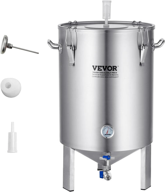 VEVOR Fermentation Tank 16 Gal,Stainless Steel Beer Brew Fermentor, Brew Bucket Fermentor for Home Brewing with Conical Base Brewing Equipment
