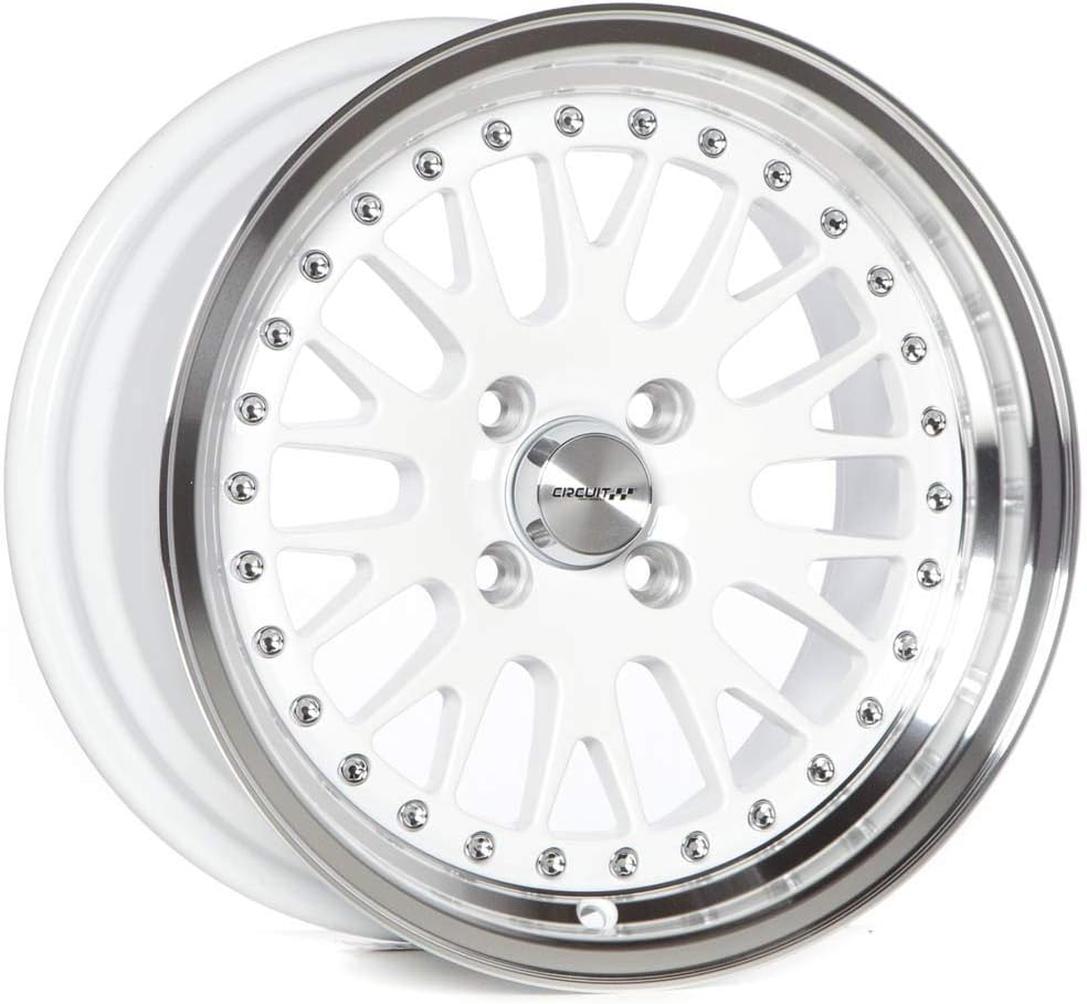 Circuit Performance CP21 15×8 Gloss White Wheel 4×100 [+25mm] compatible with Honda Civic EK EG, Acura Integra, BMW E30, Mazda Miata