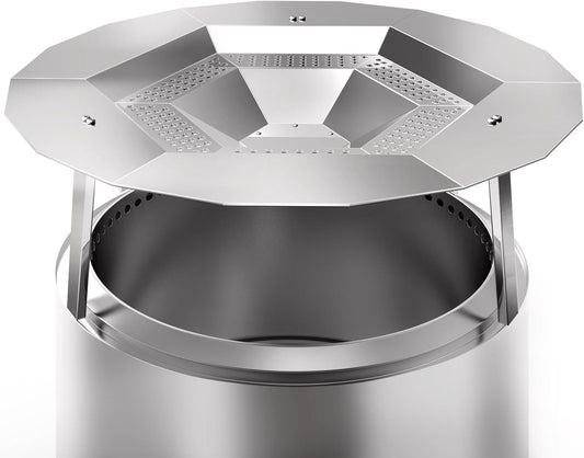 Heat Deflector for Solo Stove Yukon 1.0 & 2.0 \u2013 27" Fire Pit Heat Diffuser Accessory, Heavy-Duty 304 Stainless Steel, Outdoor Heat Deflector with Spark Guard \u2013 Solo Stove Yukon Accessories