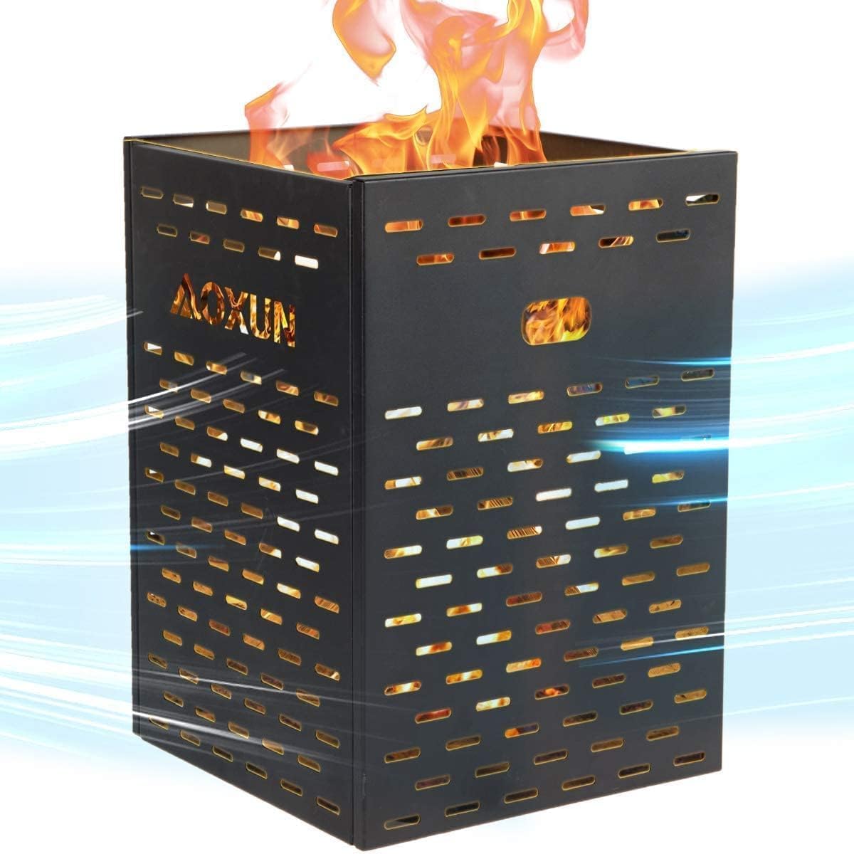Aoxun 63 Gallon Ultra Thick Burn Barrel for Yard Waste - Heavy Duty Outdoor Incinerator Drum with Burn Cage for Paper, Leaves, Trash & Wood (27.9")