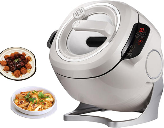 Multi-Function Stir-Fry Machine Cooker, Auto Cooking Wok Fried Rice Machine 360° Automatic Rotation, Drum Type Stir Frying Machine for Stir Frying, Stewing, Cooking