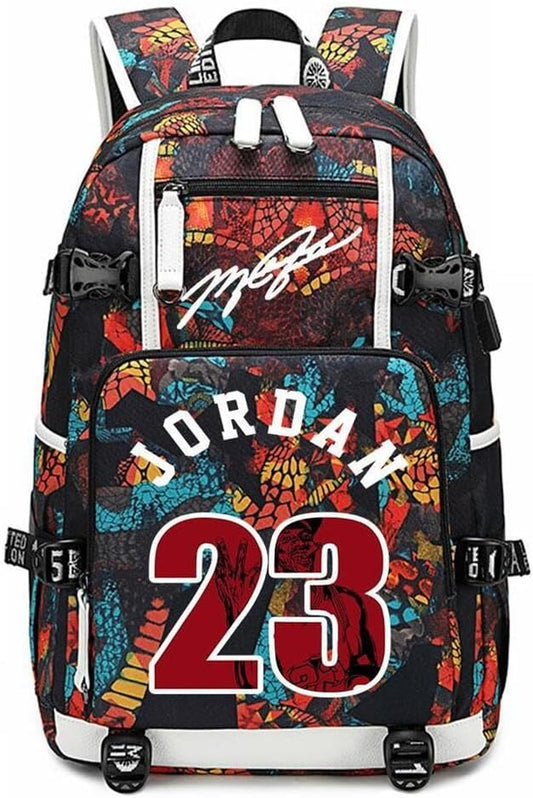 Txiujou Basketball Player 23 Student School Bag, Laptop Backpack, Ultra-Light Travel Bag, For Men And Women (Red2)