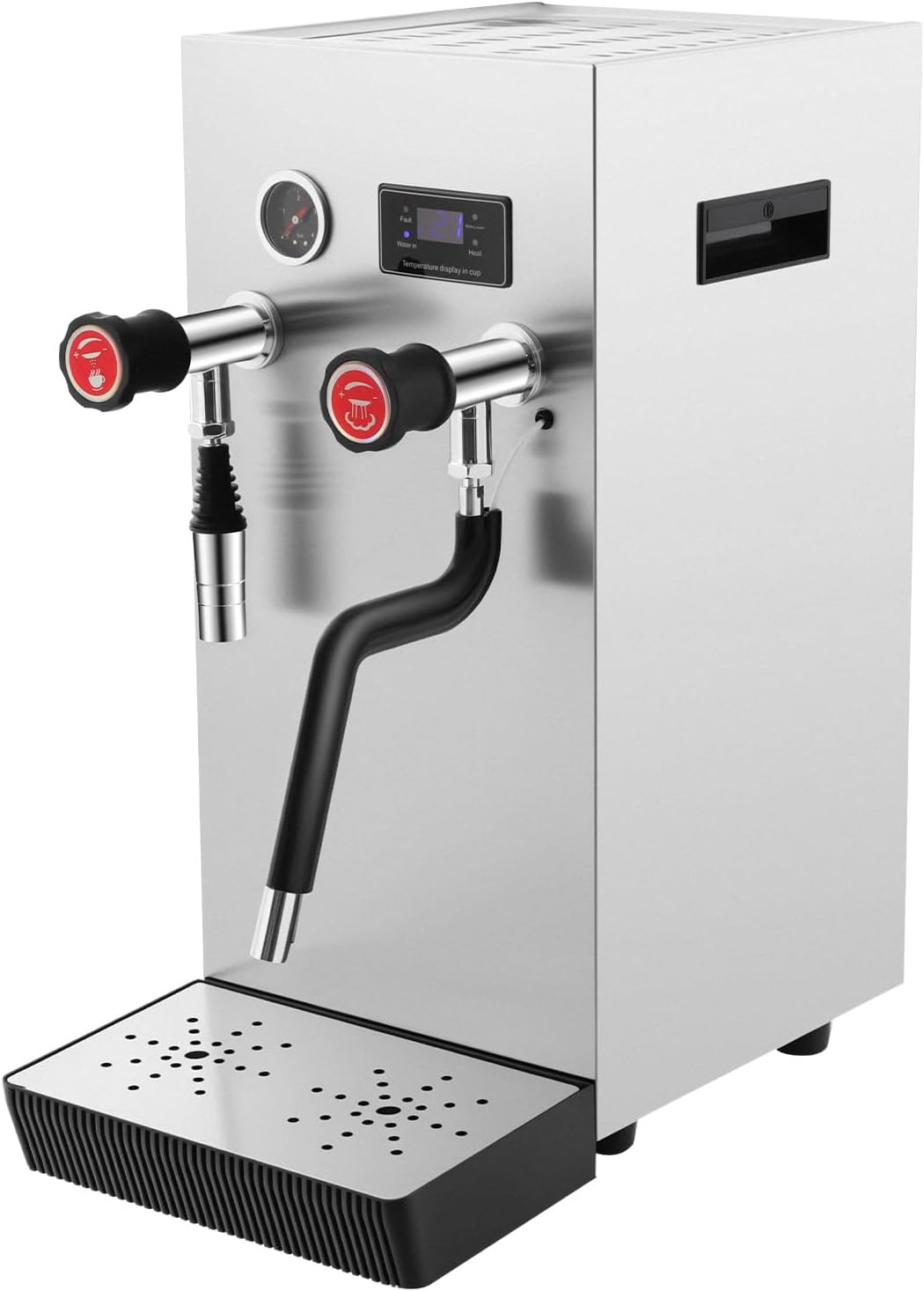 Commercial Multi-Purpose Milk Frother 8L Full-Automatic Steam Boiling Water Frothing Machine, Electric Milk Foam Maker LCD Display for Espresso Coffee Tea Coffee Shop Dessert Shop Hotel Milk US STOCK