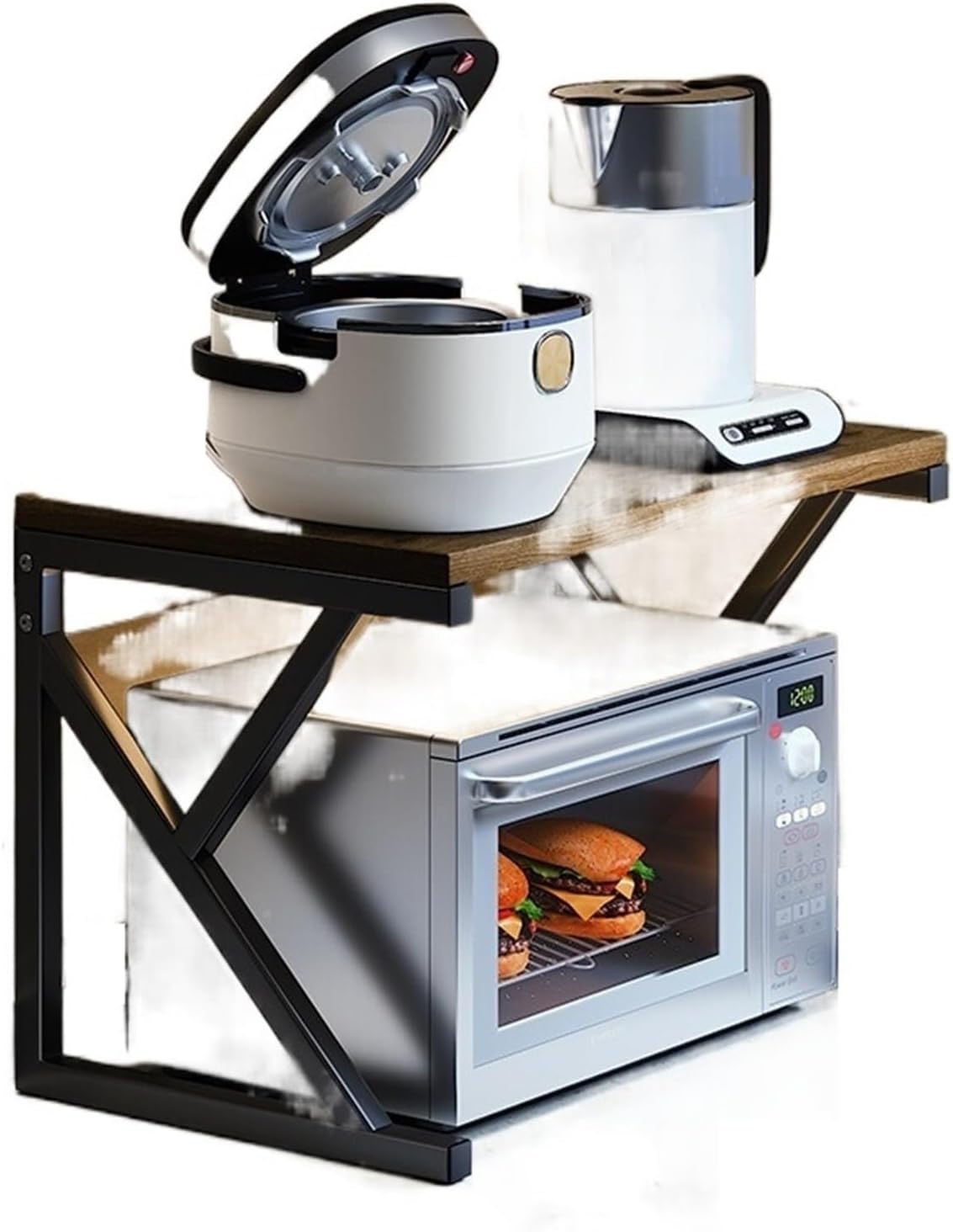 FEELIN Fruit Basket for Kitchen Kitchen Microwave Storage Rack, Household Tabletop Oven Rack, Tabletop Rice Cooker Supplies, Multi-Layer Storage Rack，Kitchen Storage Rack Kitchen Gadgets