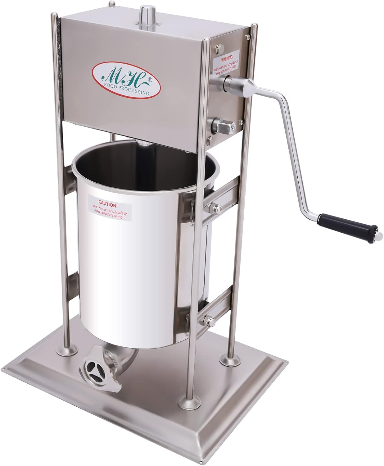 Manual Churro Maker Machine, 10L Stainless Steel Vertical Sausage Stuffer, Stainless Steel Fried Dough Sticks Machine, Mini Donut Maker for Commercial or Home Use