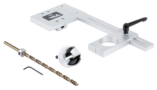 Cabinet Light Jig 2-1\/4\u2033 Forstner Bit Only with Case - for LED Puck and Strips - Made in USA - True Position Tools